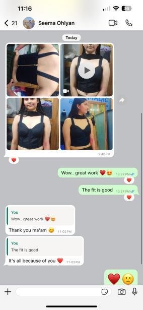 WhatsApp feedback from student Seema