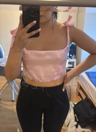 Student project pink corset top