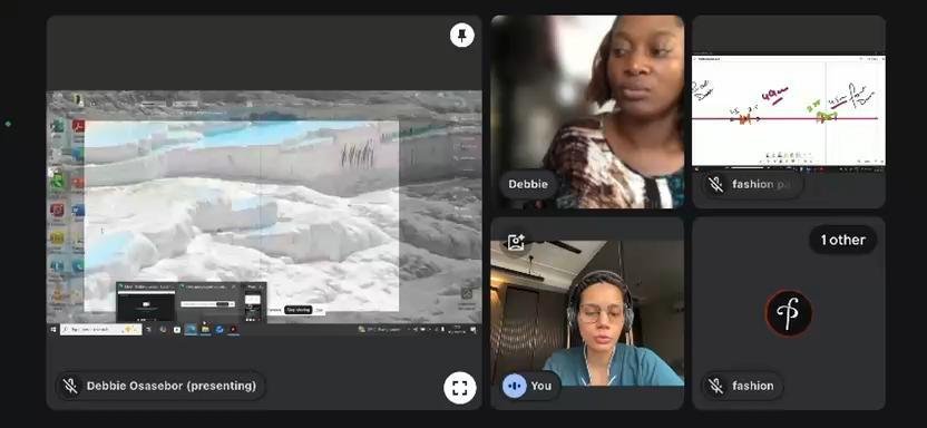 A live fabric and garment development session with screen sharing