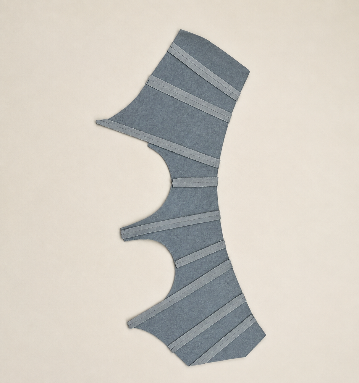 Blue corset construction with AI-extended background