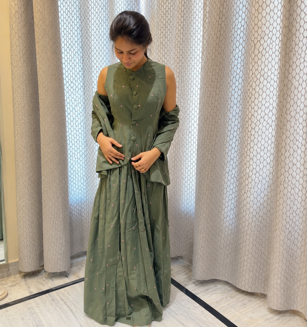 Olive dress detail student project